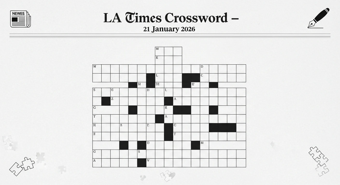 Today's LA Times Crossword Answers & Hints for January 21, 2026 1 Whisk e6605a1254fb632ad1b44a386d7c7c01dr